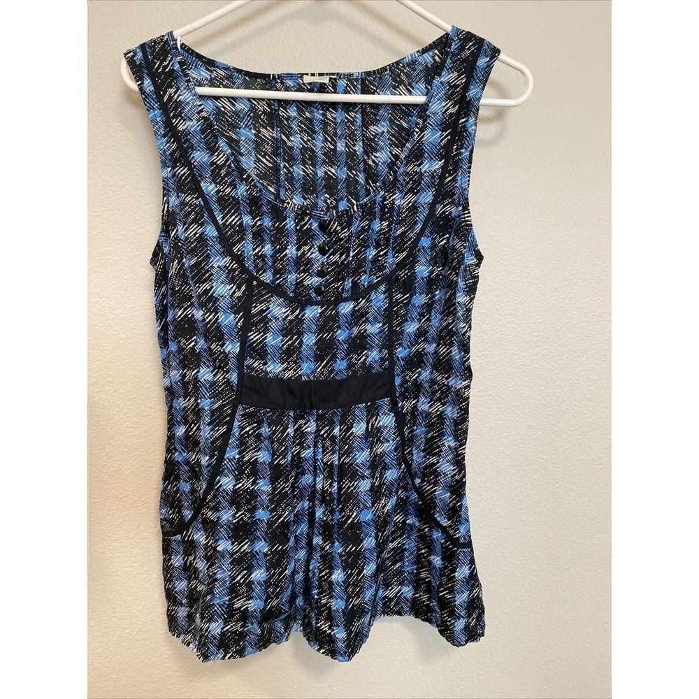 Anthropologie Tank Top Odille Tank  Silk Blend Blue‎ Size 2